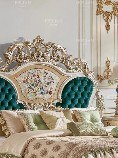 Luxury French court style Villa home Double bed shell parquet bedroom Queen bed