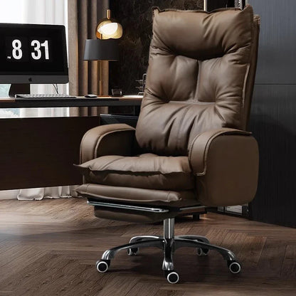 Reading Leather Office Chair Lazy Mobile Recliner Playseat Study Swivel Throne Office Chair Comfortable Muebles Home Furniture
