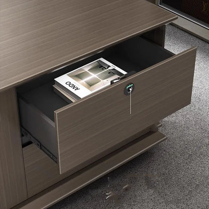 Modern Writing Desk with Pullout Computer Shelf, Wooden Office Desk for Bedroom, Scrivanie Per Computer, Wood Furniture