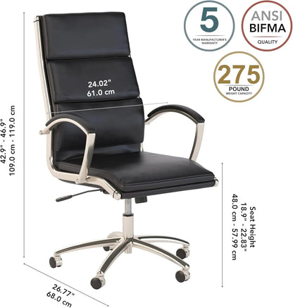 Modelo High Back Leather Executive Office Chair | Ergonomic Seating Solution for Personal Computer Workstation, Single Item