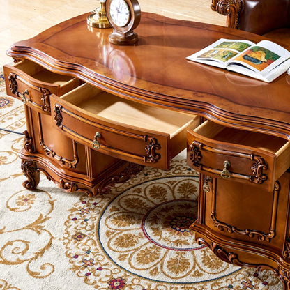 European style desk, solid wood, country desk, office desk, minimalist silver desk, study furniture