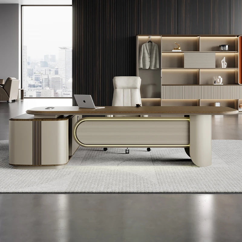 Luxury Modern L-Shape Office Furniture Set