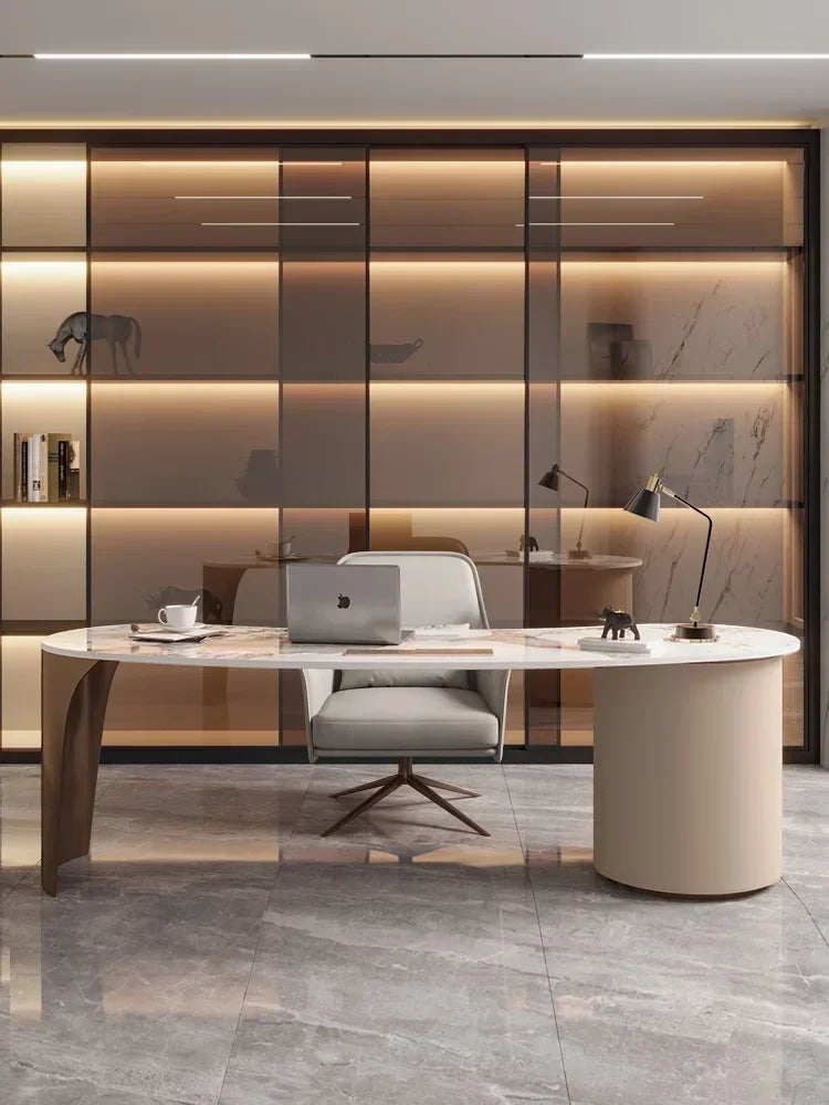 Slate desk light luxury computer  Italian minimalist beauty medical consultation reception and chair