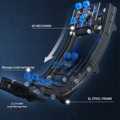 LEK AI Smart 4D Full Body Zreo Gravity Massage Chair Shiatsu Stretching Kneading Massage Chair with Legs Electric Extend