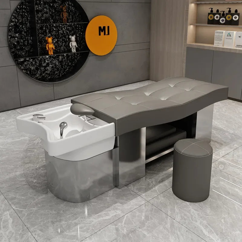 Hair Washing Bed Aesthetic Chair Shampoo Bowl Sink Wash Interior Professional Therapy Washbasin Spa Shaving Chairs Salon Styling