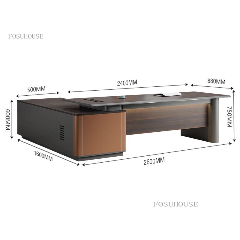Modern Office Furniture Minimalist Office Boss Work Computer Desk Manager Table and Chair Combination Executive Boss Desks