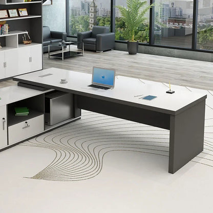 Reception Standing Office Desk White Executive Luxury Shelf Computer Desks Drawers L Shaped Mesa De Computador Modern Furniture