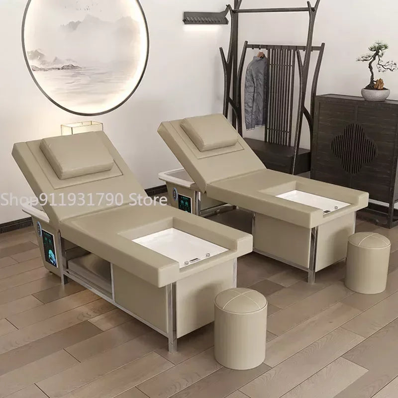 Head Spa Shampo Chair Pedicure Spa Adjust Sink Luxury Hair Wash Bed Foot Basin Massage Shampouineuse Salon Equipment MQ50XF