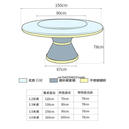 Modern Round Dining Table Set – Light Luxury Design with 4 Chairs