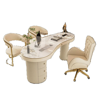 White Stand Up Desk Table Office Supplies Computer Laptop Aesthetic Desk Table Drawers Table Pour Ordinateur Home Furniture