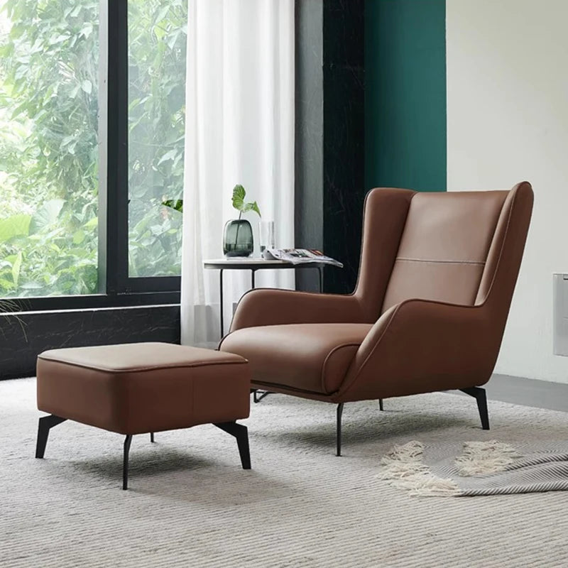 Nordic luxury living room chairs: leather European design