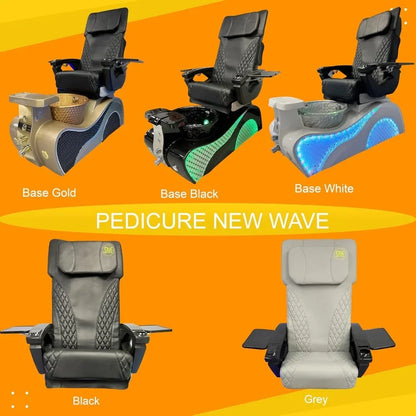 Pedicure Chair. Stylish Pedicure Chair - Black/Gold And White Options With Discharge Pump - Pipe-Less Whirlpool System,