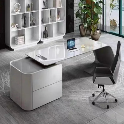 Bedroom &amp; Conference Office Desk – Corner Executive, Light Luxury, Unique Stand-Up Computer Desk, Long Escritorio Furniture