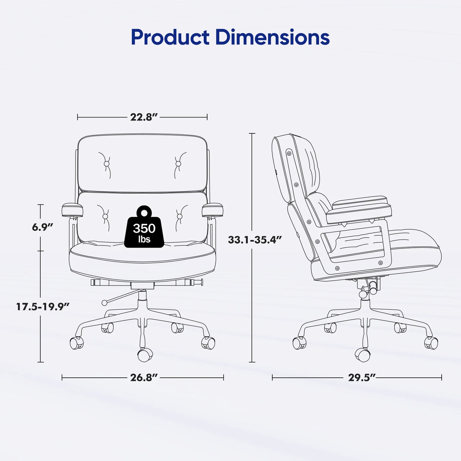 Black Genuine Leather Office Chair