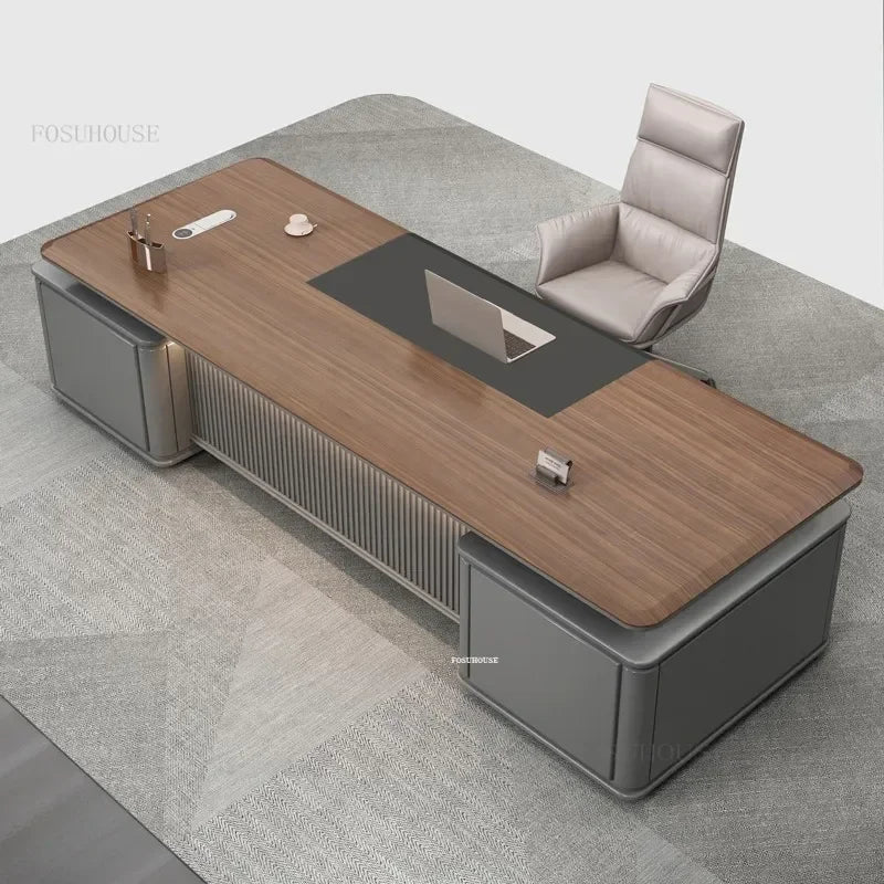 Luxury L-shape Office Furniture Minimalist Boss Desk Executive Desk General Manager Office Computer Desk Table for Boss u