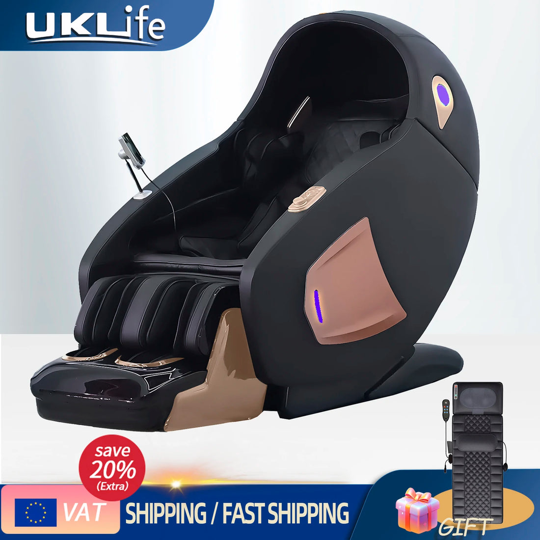 Dual-Core 4D SL-Track Zero Gravity Massager Chair – Full Body, Electric Leg Lift, 3D Home &amp; Office Sofa with Warranty