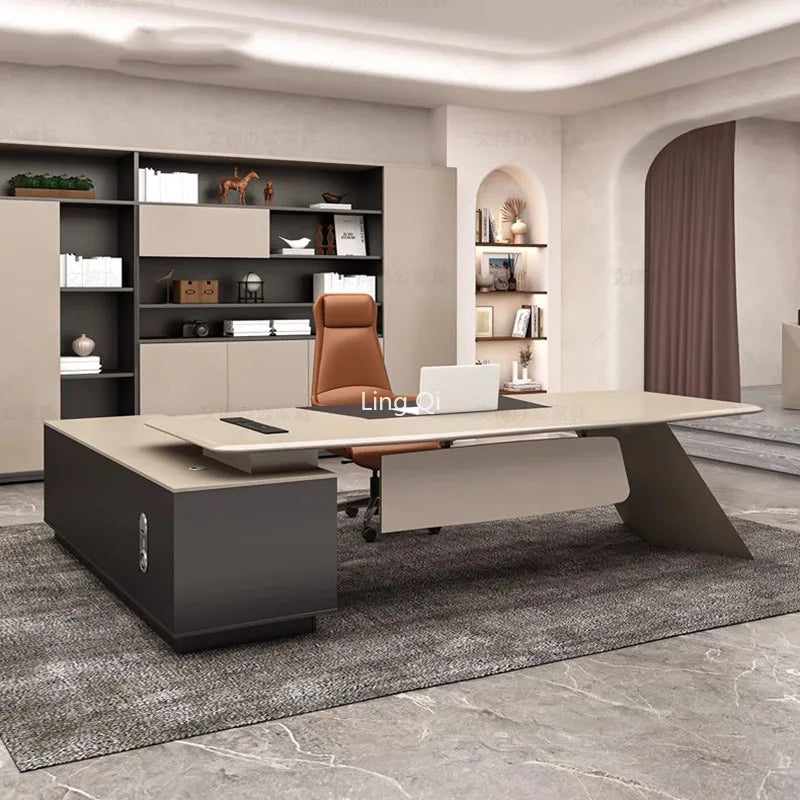 Designer L-shaped vanity office desk