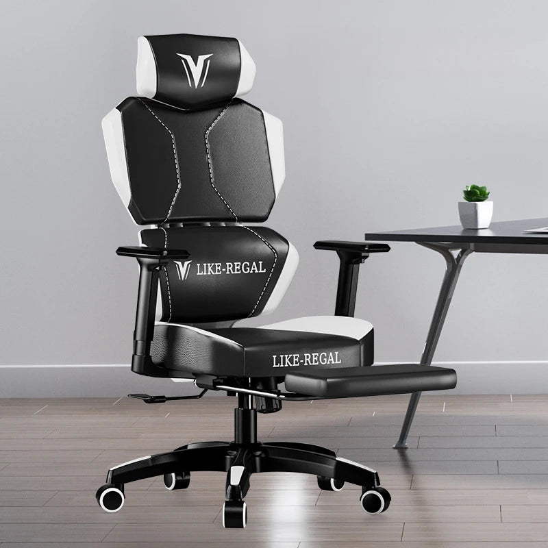 Gamer PC Chair – Comfortable Home Office Furniture with Footrest, Wheels, and Reclining Design