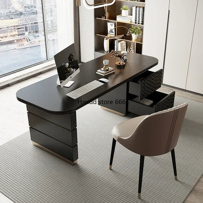 Luxury Modern Computer Office Desk Drawer Organizer Wide Home Laptop Desks Reading Executive Escritorio Oficina Office Furniture