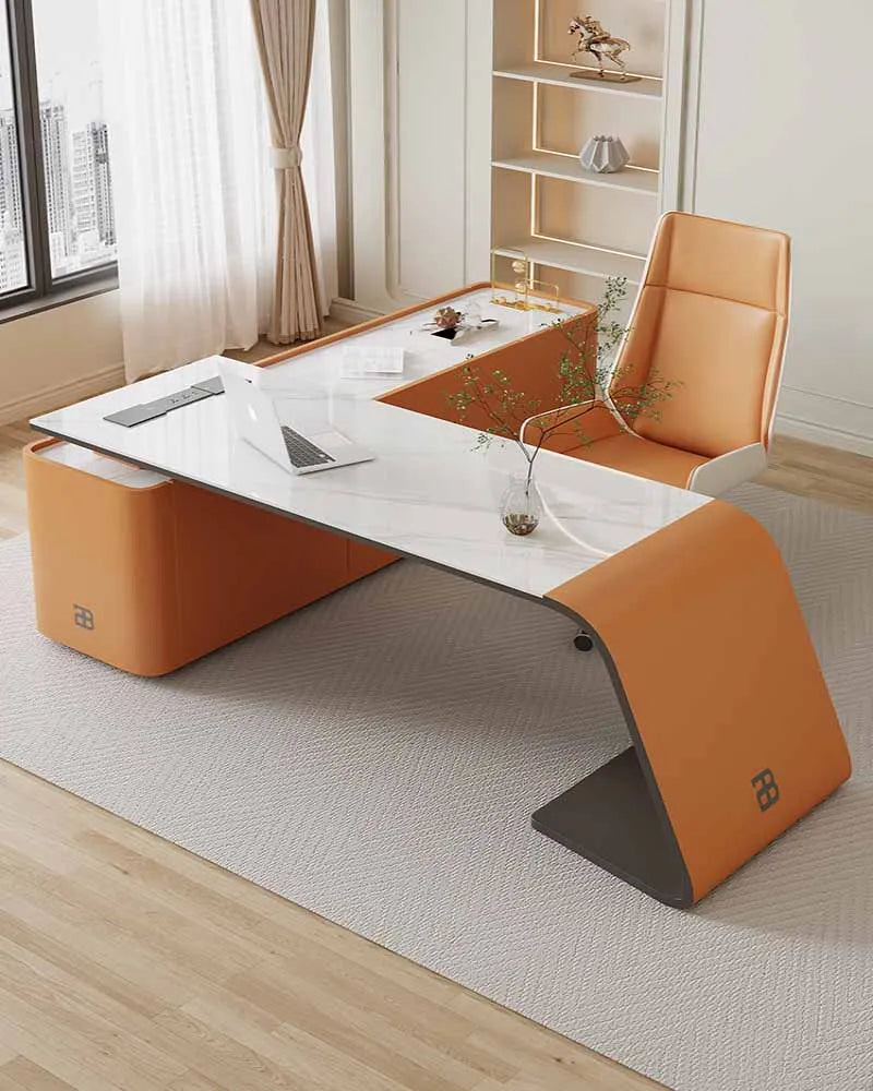 ight luxury corner desk with a rock board design