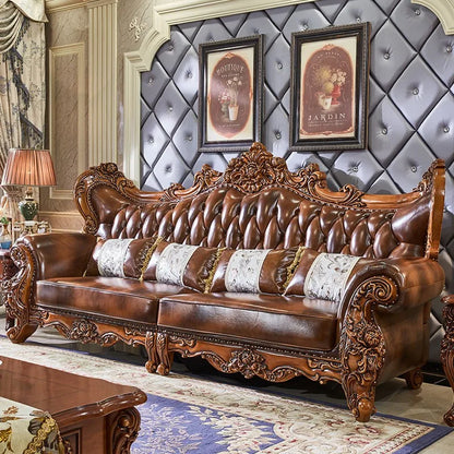 ProCARE Italy classic style living home furniture leather sofa set