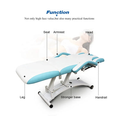 Kangmei Spa Salon 3 Electric Motors Treatment Massage Table Lift Adjustable Eyelash Podiatry Tattoo Facial Bed