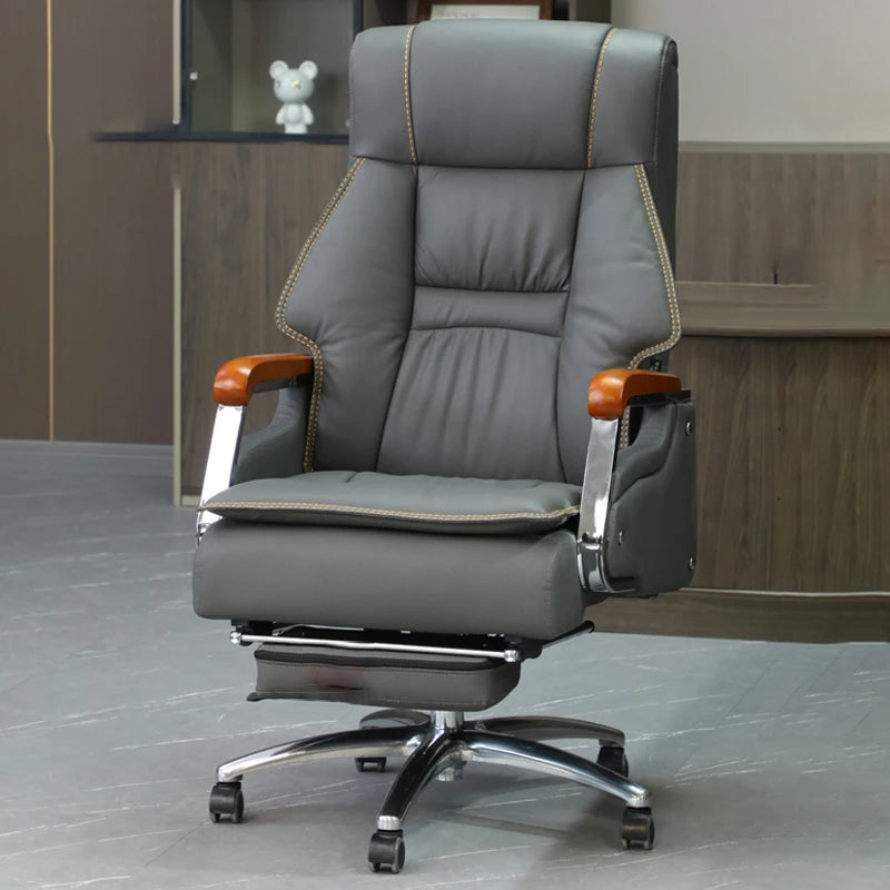 Ergonomic Gaming Office Chair – Leather Study Recliner with Cushion and Massage