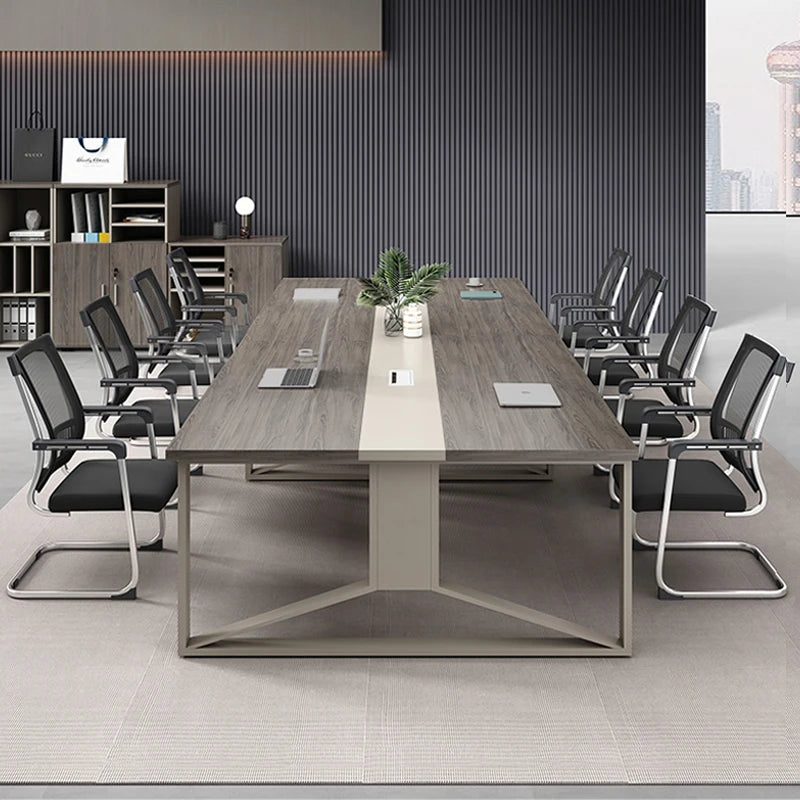 Large Modern Conference Table with Chairs