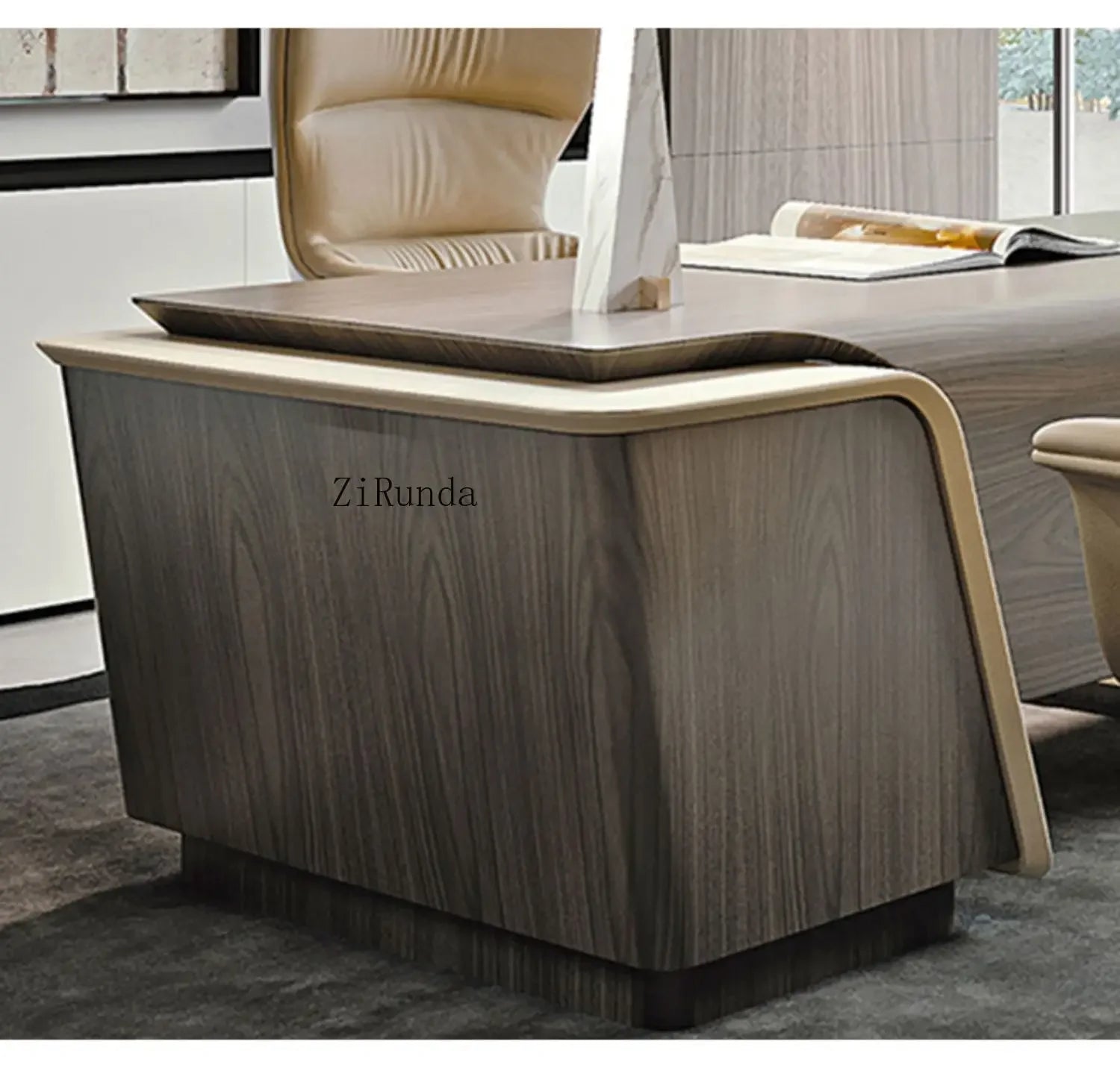 Italian desk household high-end computer desk office light luxury desk and chair combination