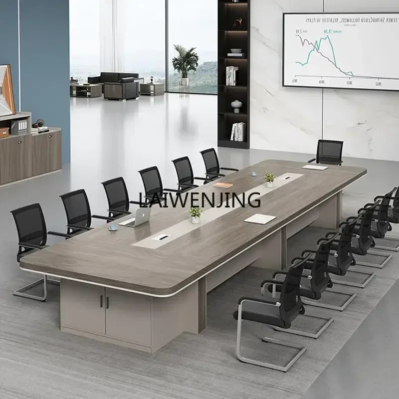 MJY conference simple long furniture large negotiation meeting room table and chair combination light luxury