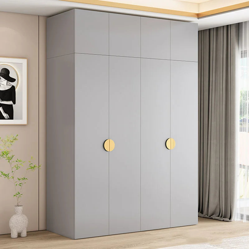 Grey Storage Wardrobe – Large Closet Organizer for Bedroom Clothes