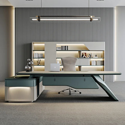 Multifunctional Corner Desk: Executive Workstation for Office and Reading Roo