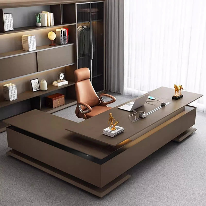 Writing Computer Office Desk Reception Drawers Minimalist L Shaped Table Office Desks Wood Escrivaninha Para Quarto Furniture