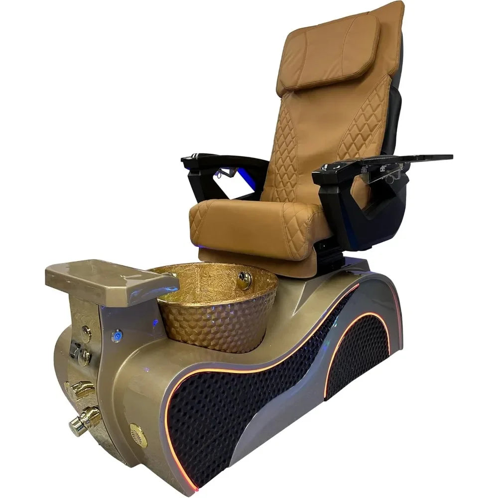 Pedicure Chair. Stylish Pedicure Chair - Black/Gold And White Options With Discharge Pump - Pipe-Less Whirlpool System,