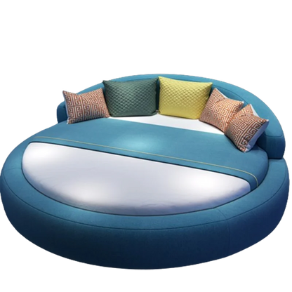 Round Fabric Big Bed Double Simple Princess Designer Bedroom Modern Bed Hotel Wedding Camas Moderrnas Inteligentes Furniture