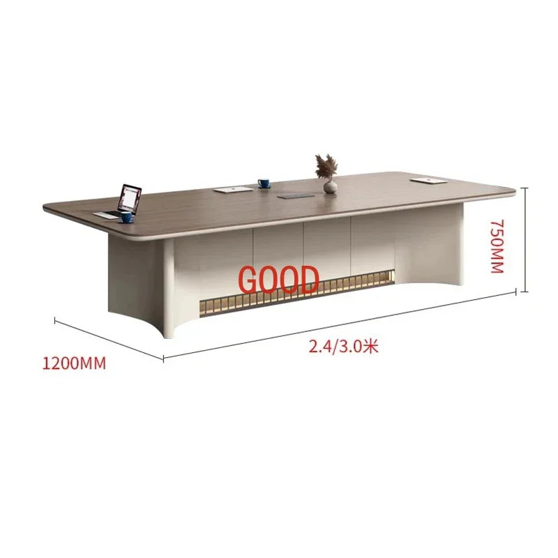 Lacquered Conference Long Table Large Luxury Reception Table Simple Modern Meeting Room Work Desk Training Office Furniture KMOD