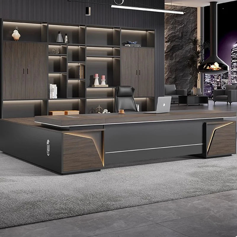Luxury black study and gaming desk