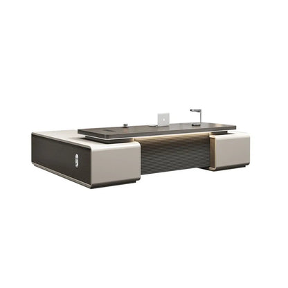 Luxury European executive desk with floor storage and drawers