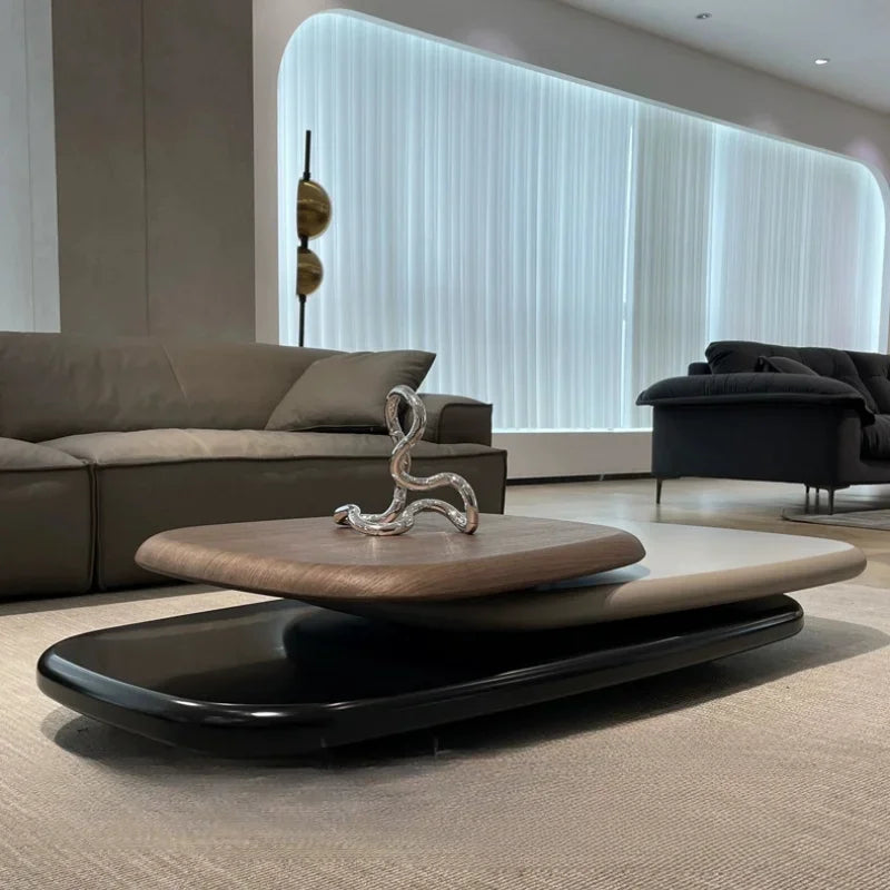 Rotating Coffee Table Villa Italian Minimalist Creative Suspension Large Apartment Tea Table