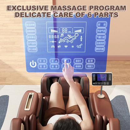The moment of lying down comfortable enough to fall asleep full body zero gravity with shock heating  massage chair
