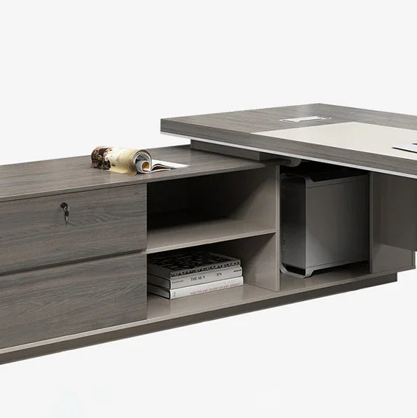 Modern Minimalist L Shape Computer Offices Desk Table Single Manager Officer Desks Extension Furniture Melamine Table p