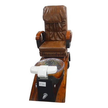 Retro Reclining Foot Bath Spa Couch Nail Beauty Eyelash Beauty Shop Massage Chair