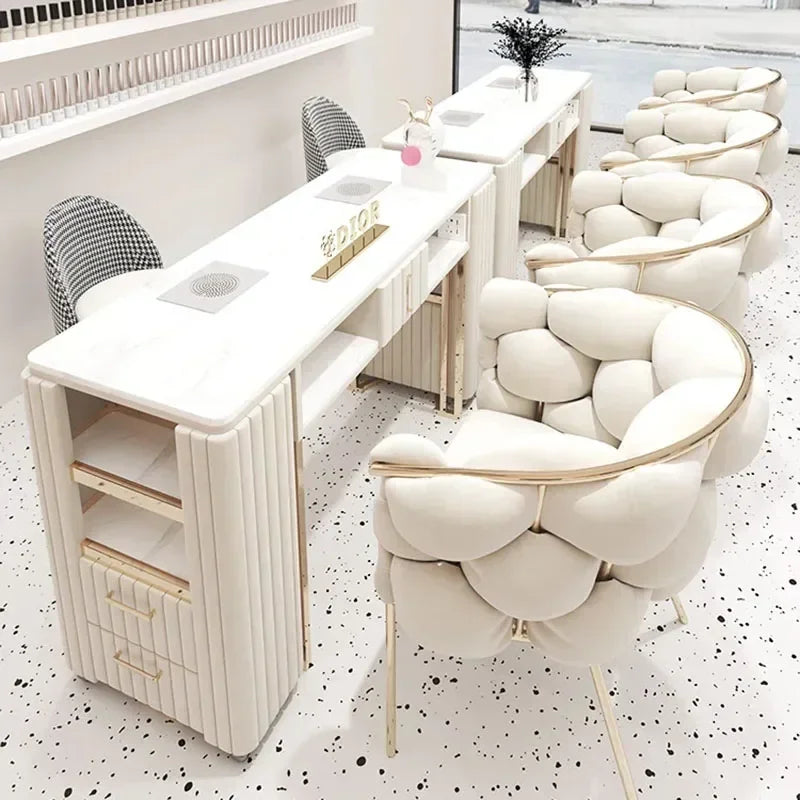 Manicure Table for Nails Portable Nail Coffee Tables Arm Rest Hairdressing Salon Furniture Chair Mesa Designer De Canto Station