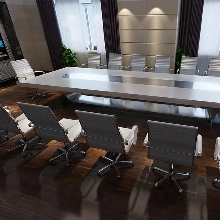 Office Furniture Artificial Stone Meeting Big Square Table Conference Luxury High Grade Meeting Table