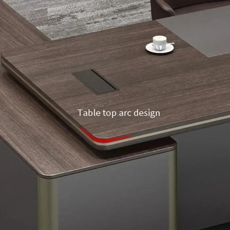 Mid Century Modern Office Desk Luxury Boss Free Shipping Dark Wood Computer Desks Executive Study Mesa Escritorio Home Furniture