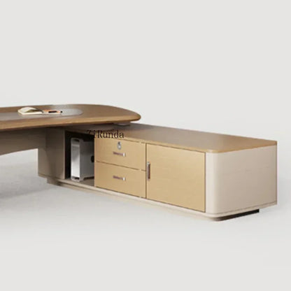 Luxury office desk, modern, elegant, simple, practical, stylish, large countertop, office furniture