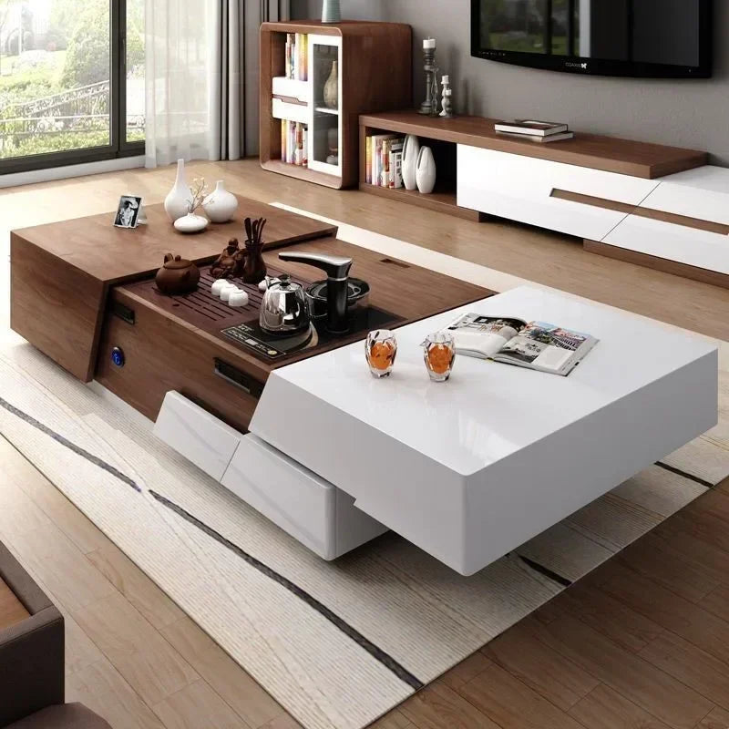 Multi-functional coffee table, TV cabinet, combination of modern and simple Nordic living room, small apartment, intelligent lif