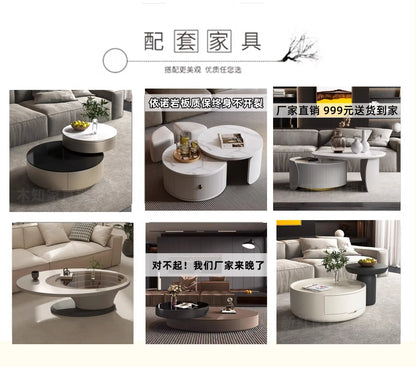 Rotating Coffee Table Villa Italian Minimalist Creative Suspension Large Apartment Tea Table