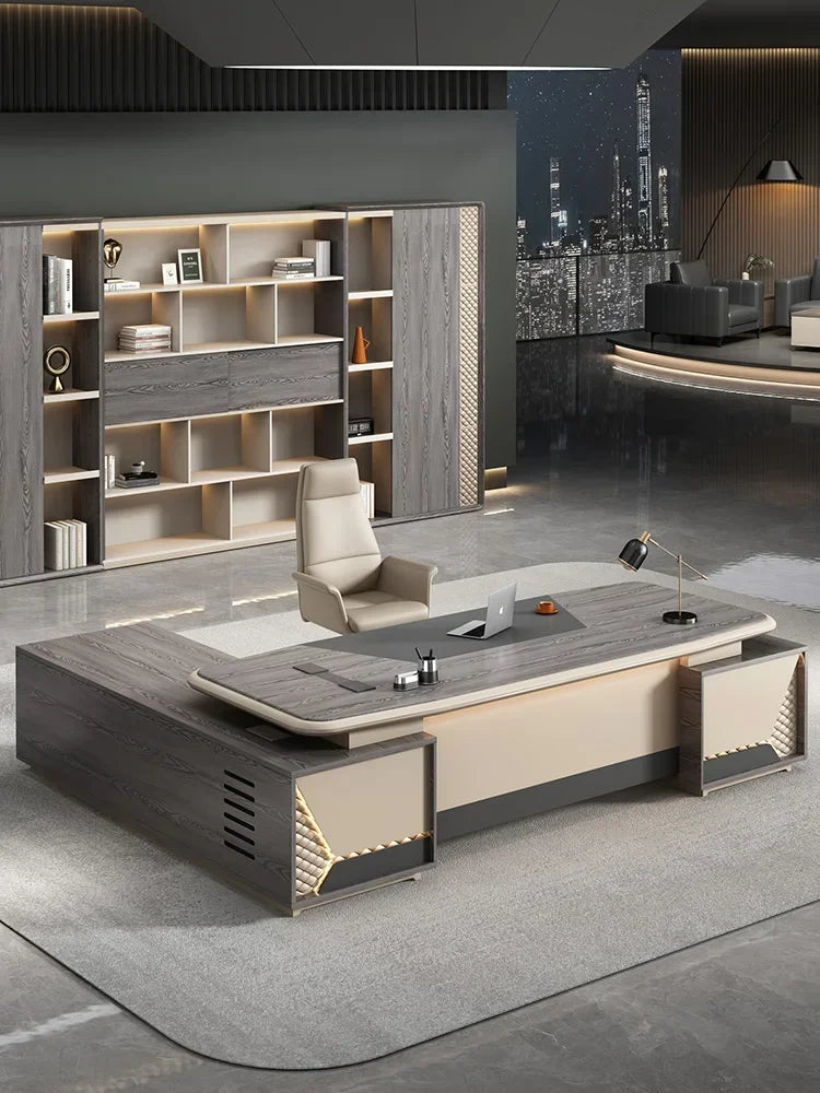 Simple Italian style desk, modern atmosphere, large shift desk, office desk and chair combination