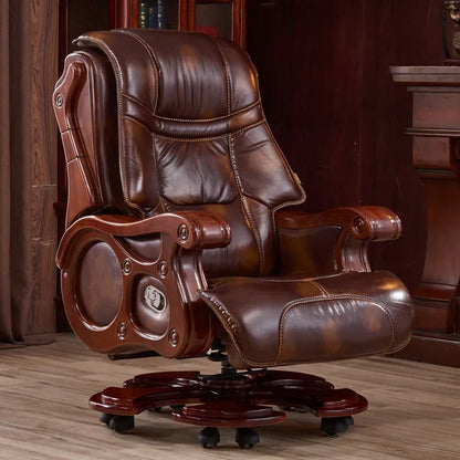 Luxury Ergonomic Office Chair: Massage Feature, Recliner Design